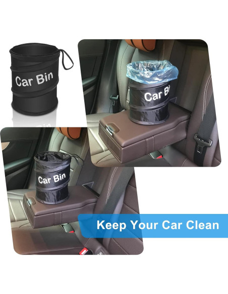Basurero de Coche Plegable AHIER 2 Pcs con 30 Bolsas