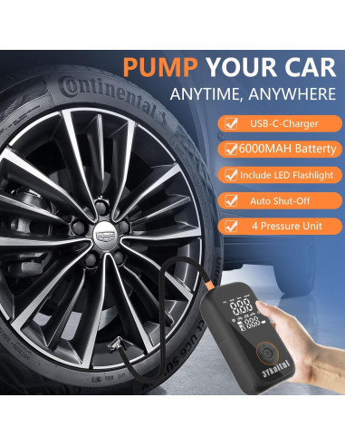 Compresor de Aire Portátil 3Ykaital 150 PSI Digital Inalámbrico