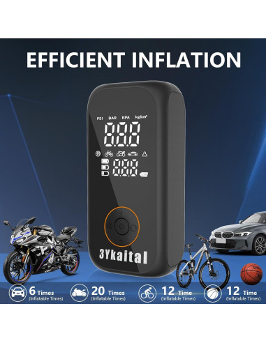 Compresor de Aire Portátil 3Ykaital 150 PSI Digital Inalámbrico