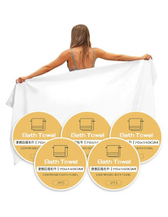 Toalla de baño desechable FIEIKBYY 139.7 x 71.1 cm 5-Pack 2