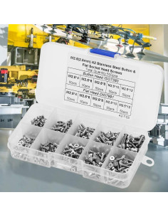 Juego de Tornillos Hexagonales Agatige 500 Pcs Acero Inoxidable M2.5 2