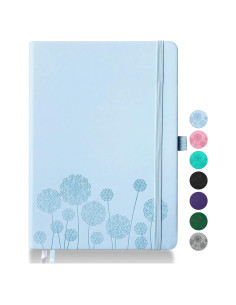 Cuaderno A5 Qefuna de Piel Dura Rayado 200 Páginas Azul