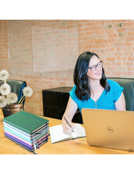 Cuaderno A5 Qefuna de Piel Dura Rayado 200 Páginas Azul