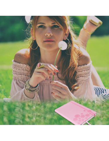 Cuaderno A5 Qefuna de Piel Dura Rayado 200 Páginas Azul