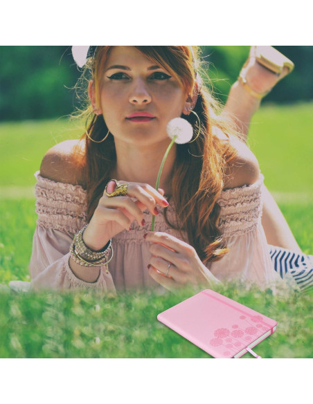 Cuaderno A5 Qefuna de Piel Dura Rayado 200 Páginas Azul