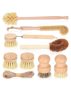 Juego de 8 Cepillos de Limpieza Nuenen - Bambú y Sisal