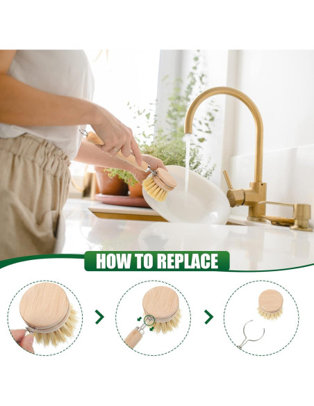 Juego de 8 Cepillos de Limpieza Nuenen - Bambú y Sisal