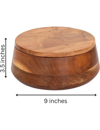 Cesta Calentadora de Tortillas de Madera El Gran Bazar Indio 22.9 cm