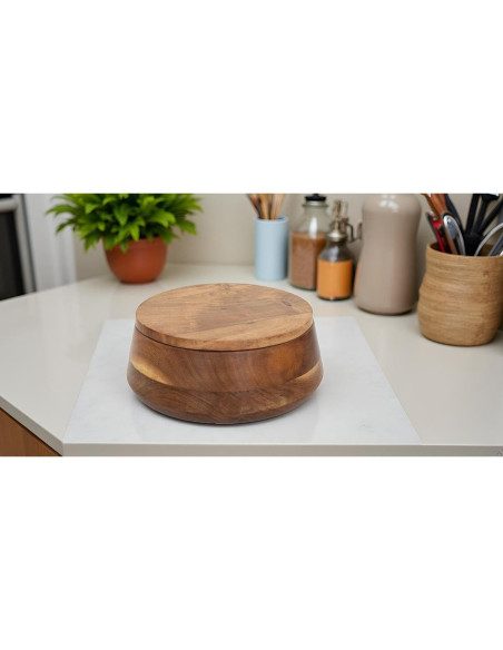 Cesta Calentadora de Tortillas de Madera El Gran Bazar Indio 22.9 cm