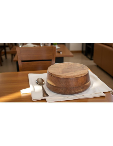 Cesta Calentadora de Tortillas de Madera El Gran Bazar Indio 22.9 cm