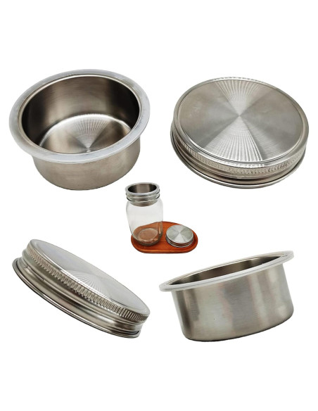 Tazas Divisoras de Ensalada Acero Inoxidable 304 Paquete de 2