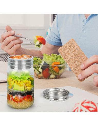 Tazas Divisoras de Ensalada Acero Inoxidable 304 Paquete de 2