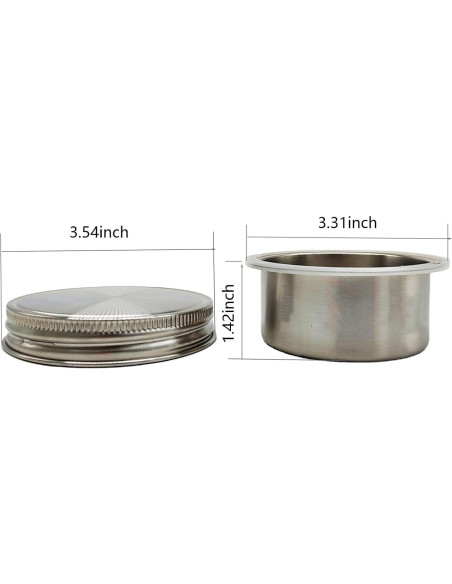 Tazas Divisoras de Ensalada Acero Inoxidable 304 Paquete de 2