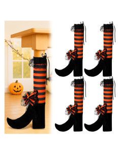Juego de 4 Cubiertas de Piernas de Bruja Halloween Yalikop