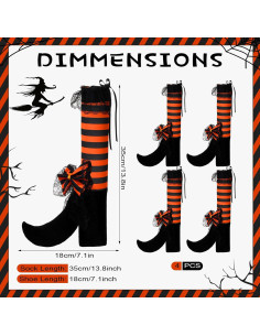 Juego de 4 Cubiertas de Piernas de Bruja Halloween Yalikop 2