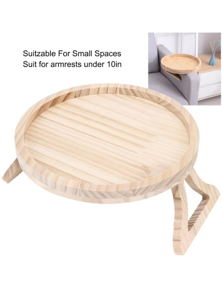 Bandeja Clip-On para Sofá TOPINCN Redonda 25cm Plegable