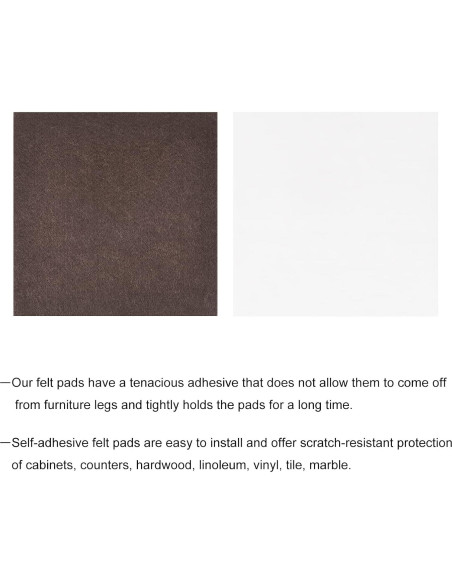 Pads de Fieltro Autoadhesivos uxcell 12.7x12.7cm 8Pcs Marrón