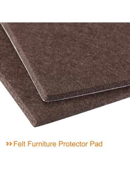 Pads de Fieltro Autoadhesivos uxcell 12.7x12.7cm 8Pcs Marrón