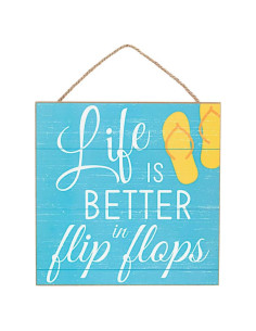 Cartel Decorativo Verano GiftWrap 25.4 cm La Vida es Mejor en Chanclas