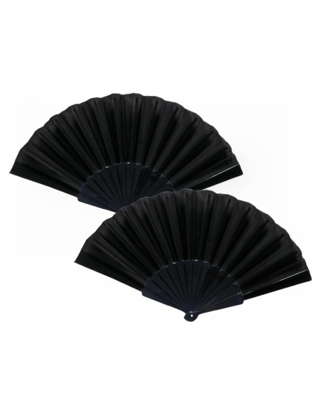 Abanicos Plegables Bwerfuet 2 Piezas Estilo Chino Negro