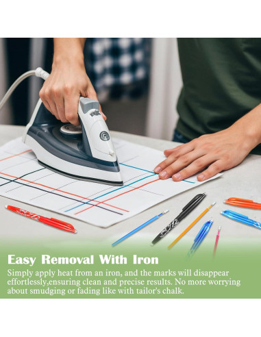 8 Bolígrafos Borrables por Calor para Tela Hpmjz - Precisión