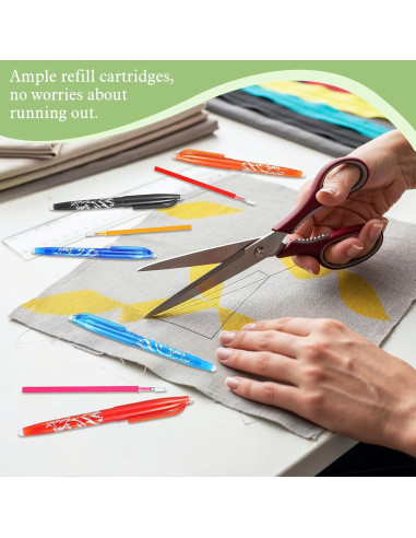 8 Bolígrafos Borrables por Calor para Tela Hpmjz - Precisión