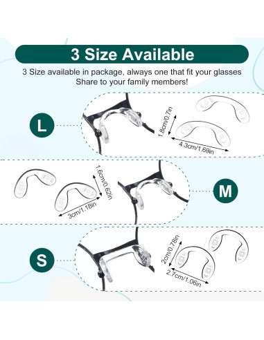 24 Almohadillas de Nariz Silicona Hpmjz 3 Tamaños Antideslizantes