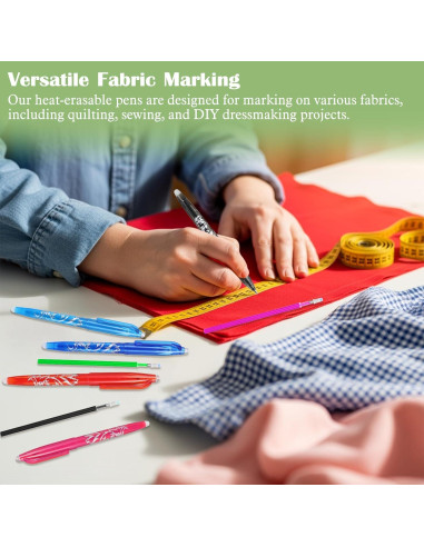 8 Bolígrafos Borrables por Calor para Tela Hpmjz - Precisión
