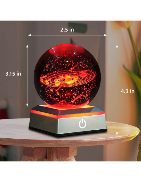 Lámpara de Mesa 3D Oriamde Sistema Solar 8 cm LED Táctil