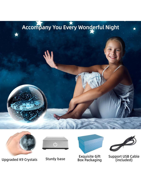 Lámpara de Mesa 3D Oriamde Sistema Solar 8 cm LED Táctil