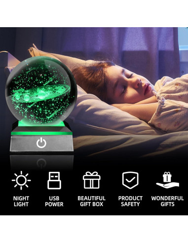 Lámpara de Mesa 3D Oriamde Sistema Solar 8 cm LED Táctil