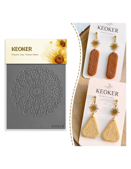 Hojas de Textura de Arcilla Polimérica Keoker Boho - 1 Unidad Hojas de Textura de Arcilla Polimérica Keoker Boho - 1 Unidad