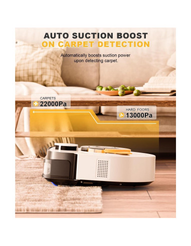 Aspiradora Robot UBPET V10 22,000Pa Limpieza Pelo Mascotas