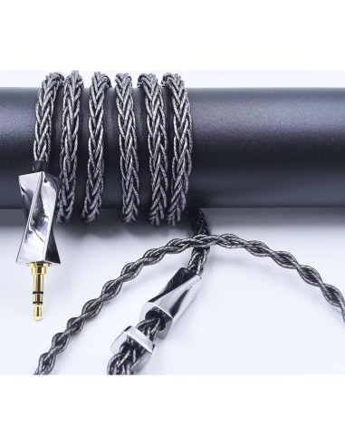 Cable MMCX FAAEAL 1.5m Cobre Monocristalino Baño Plata 3.5mm