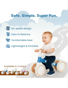 Bicicleta de Equilibrio MiniBike Azul Personalizable para Bebés 2