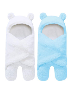 2 Envolturas de Bebé Sherpa Ease Cubs Aguamarina 0-6 Meses