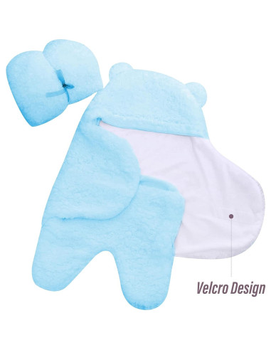 2 Envolturas de Bebé Sherpa Ease Cubs Aguamarina 0-6 Meses