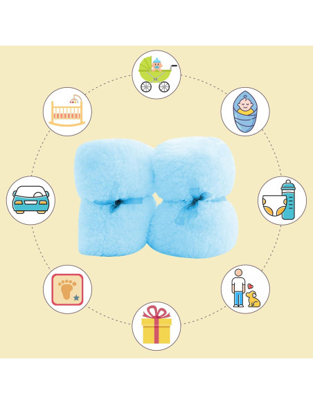 2 Envolturas de Bebé Sherpa Ease Cubs Aguamarina 0-6 Meses
