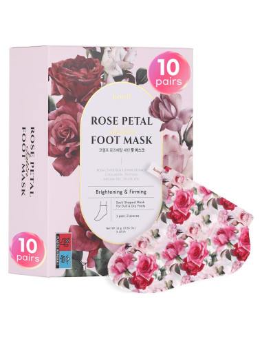Mascarilla para Pies Koelf - 10 Pares, Hidratación Rosa