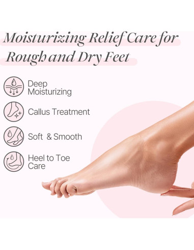 Mascarilla para Pies Koelf - 10 Pares, Hidratación Rosa