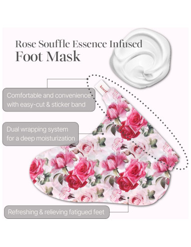Mascarilla para Pies Koelf - 10 Pares, Hidratación Rosa