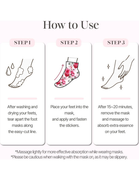 Mascarilla para Pies Koelf - 10 Pares, Hidratación Rosa