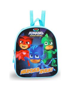 Mochila Mini PJ Masks 27.94 cm + Botella de Agua y Stickers 2