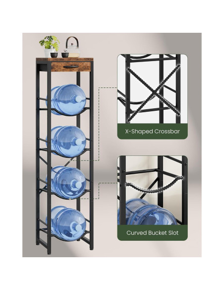 Soporte para Jarras de Agua 5 Galones CHOEZON Estante 4 Niveles