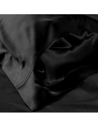 Funda de Almohada de Seda THXSILK 25mm Individual Negra
