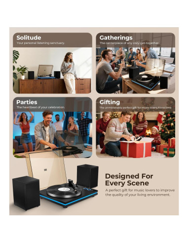 Reproductor de Vinilo Vangoa RP-03 con Altavoces 40W Bluetooth