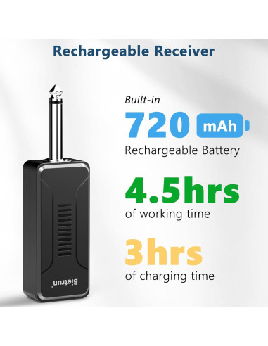 Receptor Inalámbrico Bietrun WXM02/WXM04 con Batería 720mAh