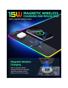 Alfombrilla de Carga Inalámbrica ExtreLife 80x40cm RGB 2