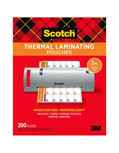 Bolsas de Laminado Térmico Scotch 200-Pack 22.6 x 29 cm