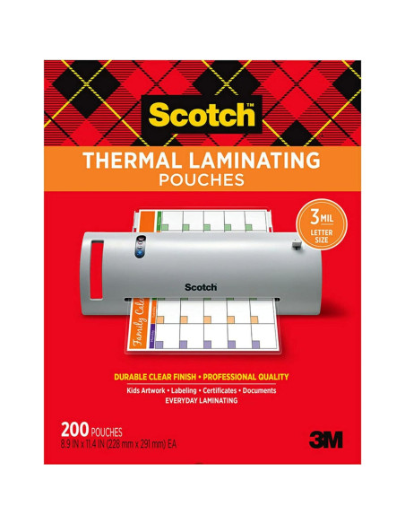 Bolsas de Laminado Térmico Scotch 200-Pack 22.6 x 29 cm